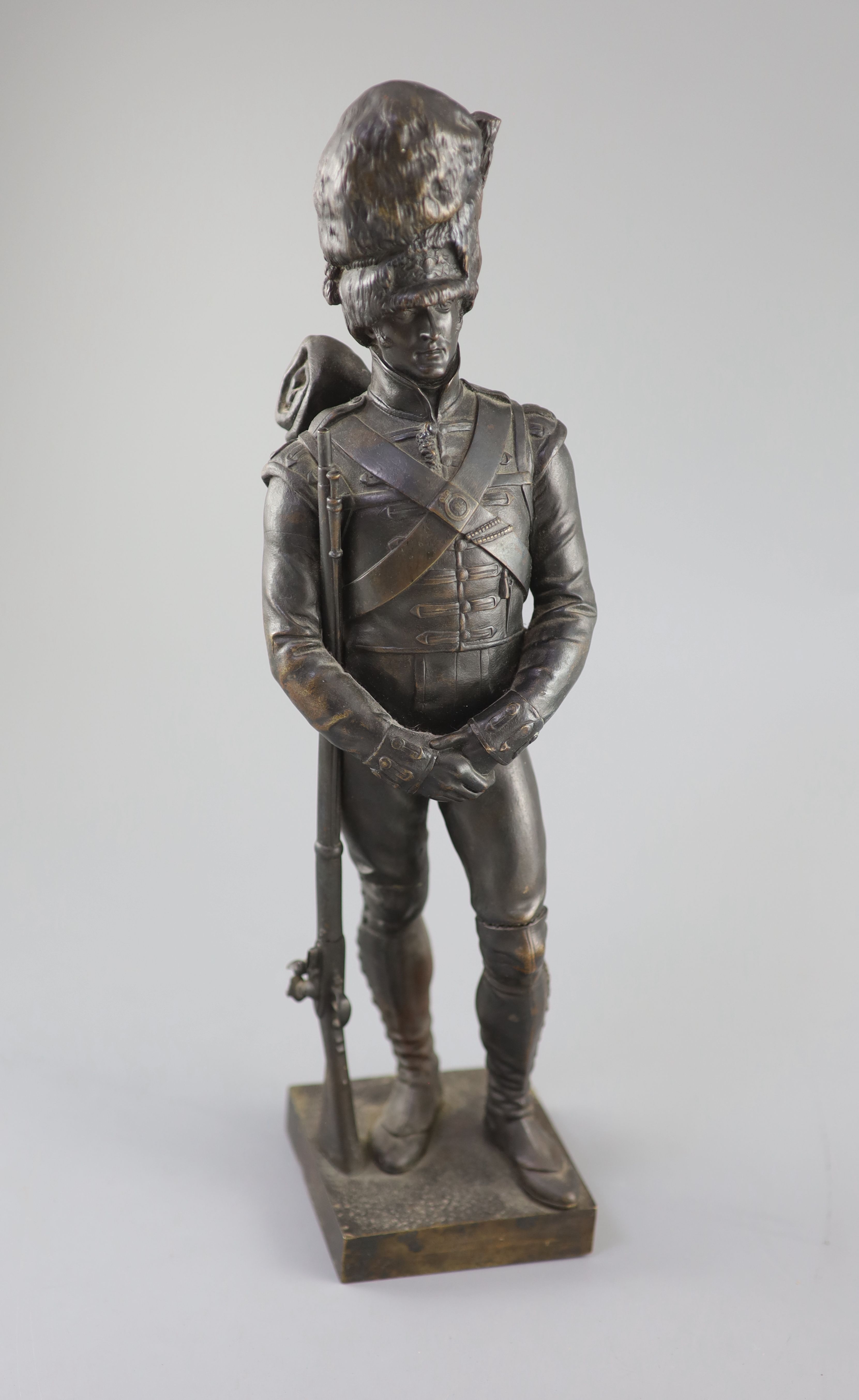 Sir Joseph Edgar Boehm (1834-1890. A bronze figure of a Grenadier, height 13.25in.